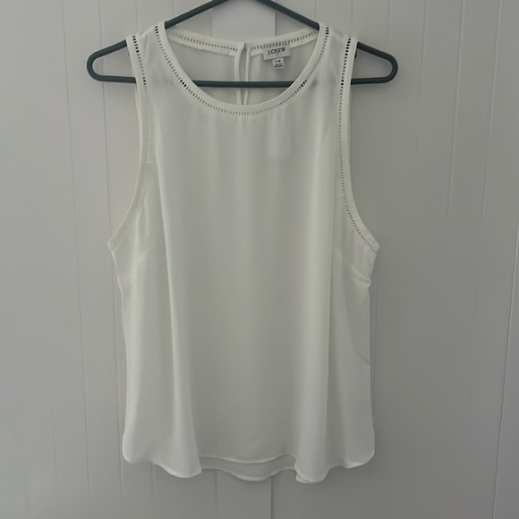New with tags J.Crew 14 sleeveless tank top blouse shirt top eggshell white - Picture 1 of 4